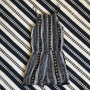 Girls black and white romper